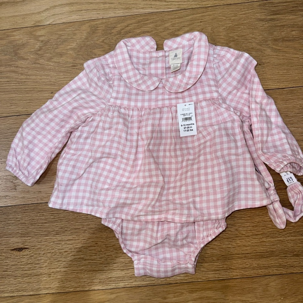 GAP Pink Checkered Diaper Cover Set